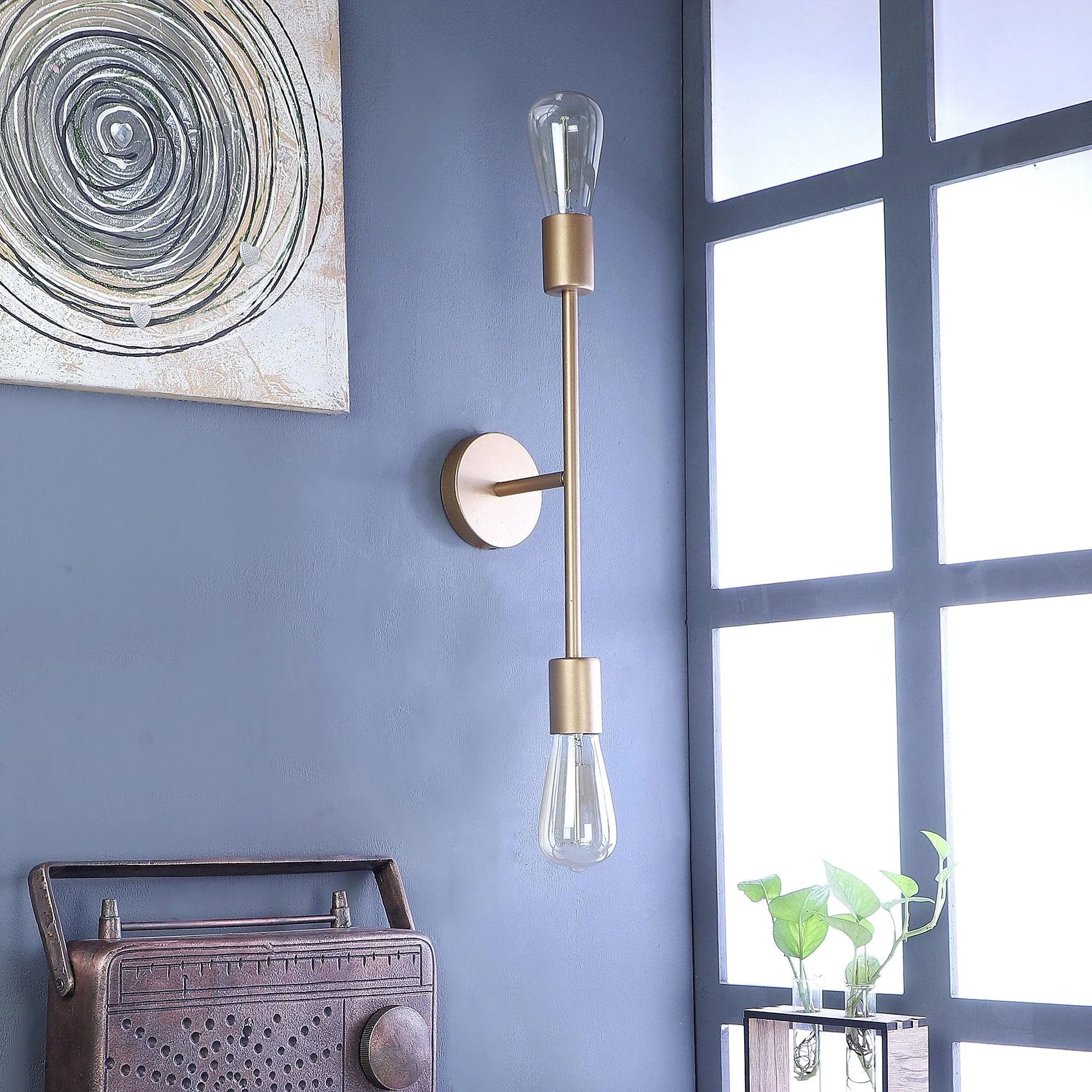 Filo Gold Metal Wall Light by SS Lightings