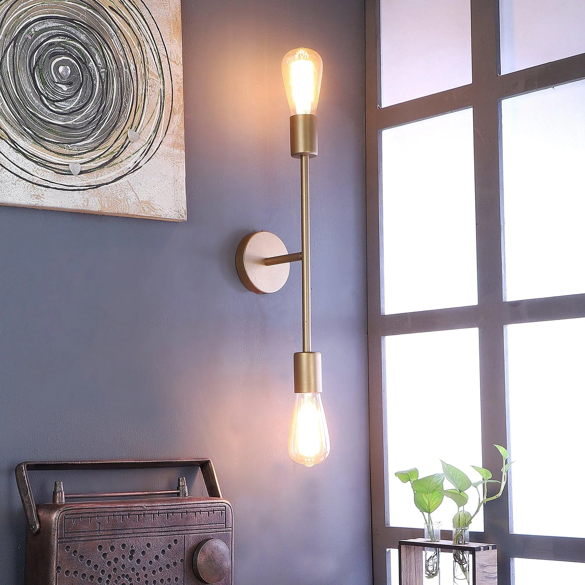 Filo Gold Metal Wall Light by SS Lightings