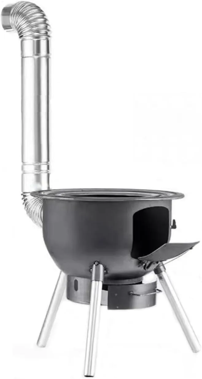 Firewood stove, new mobile integrated firewood stove for burning wood, outdoor stove, convenient floor pot stove, 16.9inx20.5in, 3518923