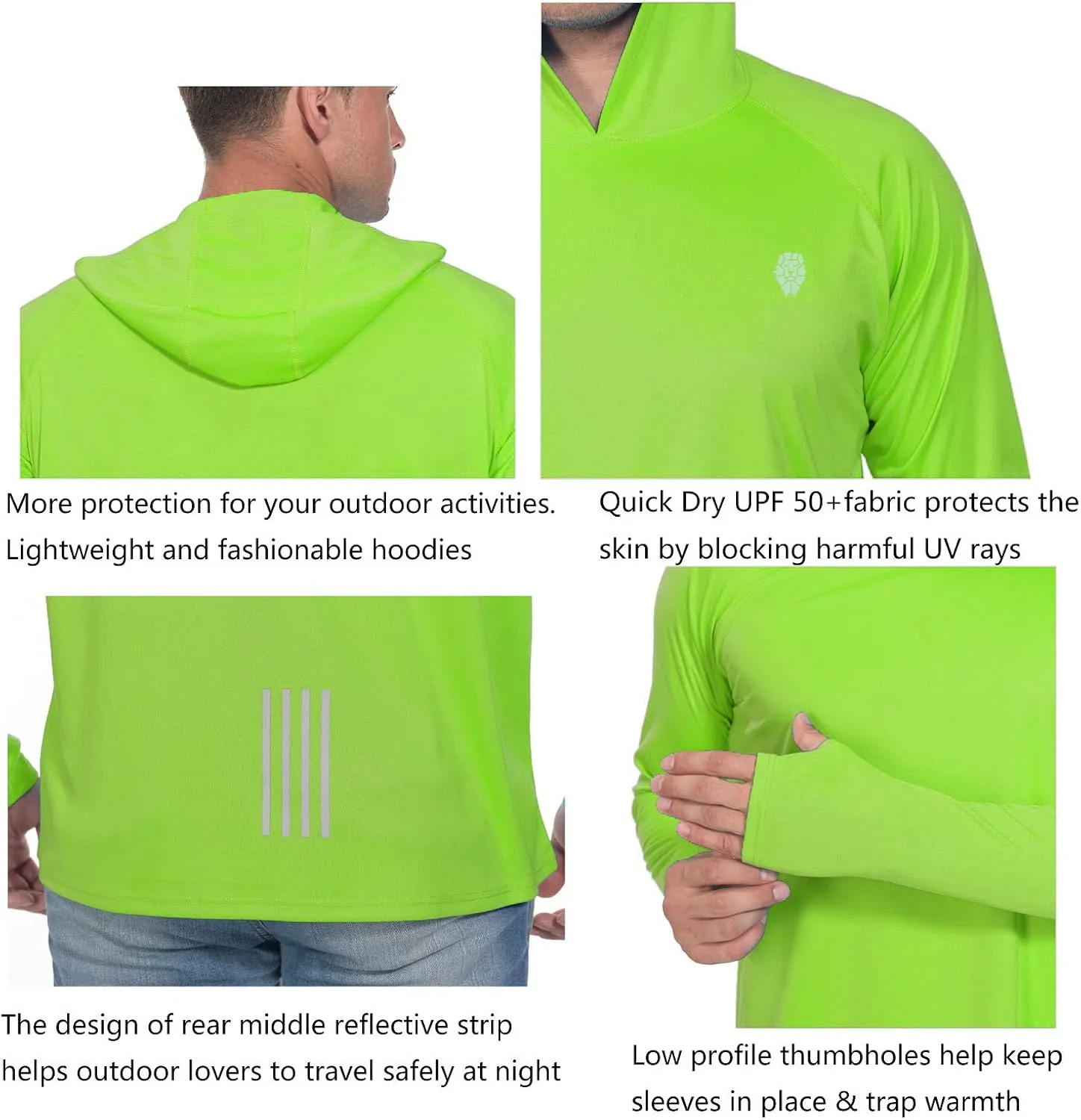 Fishing Shirts for Men Long Sleeve - Sun Protection SPF 50  UV Tshirt Hoodies
