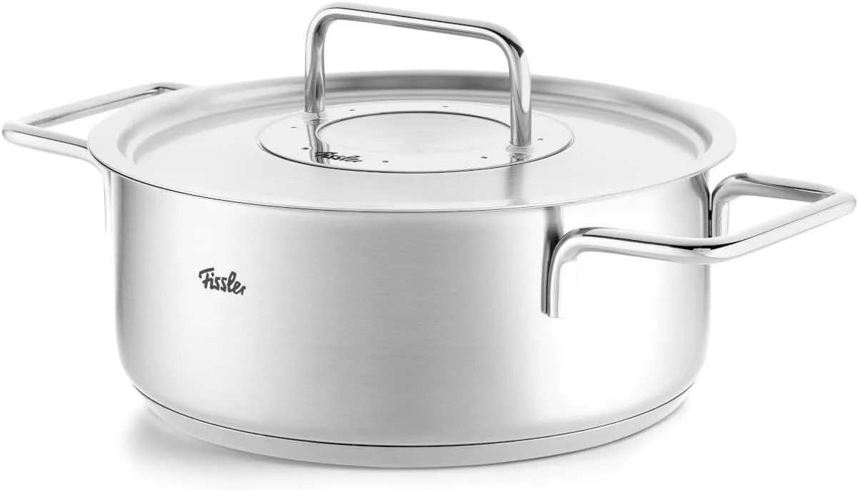 Fissler Pure Collection Stainless Steel 2.7 Quart Rondeau with Metal Lid