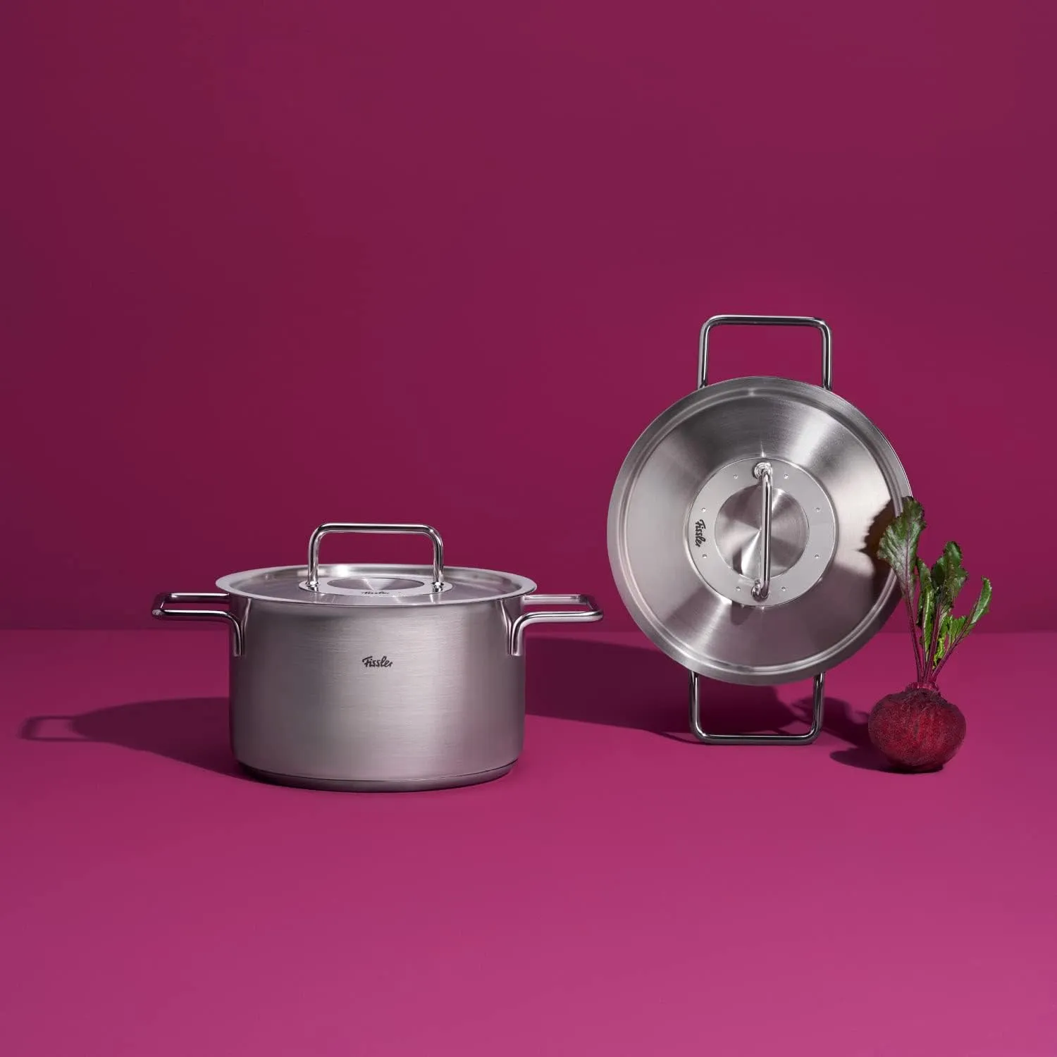Fissler Pure Collection Stainless Steel 2.7 Quart Rondeau with Metal Lid