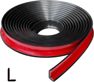 Flexible L-Shaped Rubber Edge Trim - 90 Degree Tile Corner Peel & Stick Edging Trim - Black, 20Ft, EPDM Material