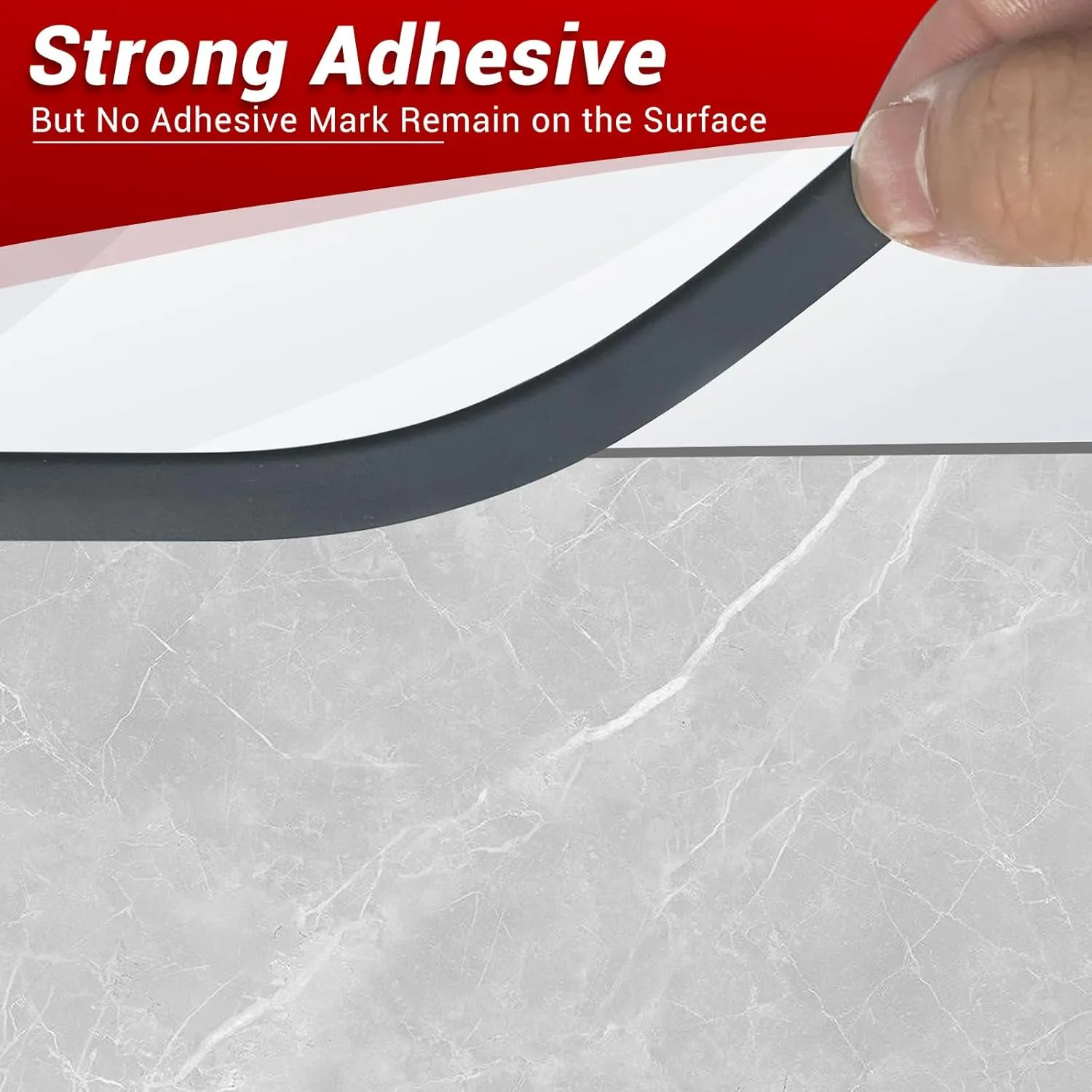Flexible L-Shaped Rubber Edge Trim - 90 Degree Tile Corner Peel & Stick Edging Trim - Black, 20Ft, EPDM Material