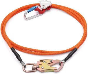 Flip Line - Tree Climbing Flipline Kit 1/2" X 12ft Wire Core Flipline Kit with Triple Lock Carabiner Adjuster,Climbing Lanyard for Arborist, Tree Climbers and Work-at-Height Gear