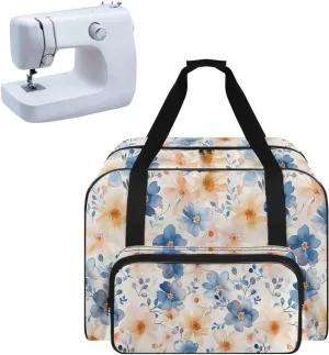 Flower Sewing Machine Carrying Case Portable Sewing Machine Handbag Large Capacity Sewing Machine Covers for Singer Brother Janome and Accessories Gift for Mom