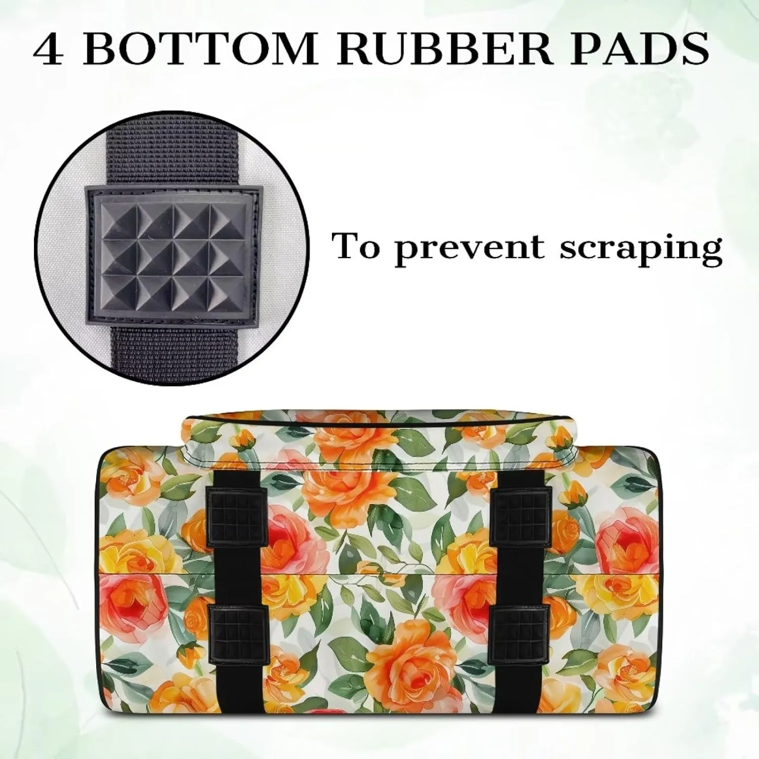 Flower Sewing Machine Case Portable Sewing Machine Handbag Large Capacity Travel Storage Carry Case with Pockets for Most Standard Sewing Machines and Accessories Gifts