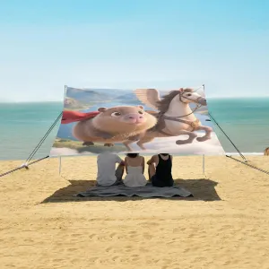 Flying Capybara with Horse Beach Camping Tent Sun Shelter for Whole Family, Beach Shade Canopy with UPF50  UV Protection,Easy Set Up and Carry,Outdoor Shade for Trips, Fishing, Backyard Fun Pic
