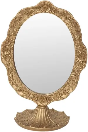 FMURY French Mirrors Makeup Mirrors, Desktop Without Light Bedroom Dressing Table Retro