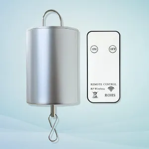 FONMY Wind Spinner Motor with Remote Battery Operated 20RPM Hanging Display Rotating Motor for Disco Ball Baby Crib Wind Chime Mobile Yard Decor Ornaments Outdoor Sculptures-Silver Color-Medium Speed