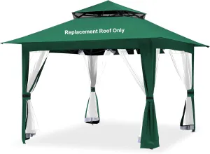Forest Green Gazebo Cover Compatible with ABC, Master, B01N413ZYI,B0899HY4YW,B082H8N56R, B09JYL85ZX,B09J8MMG1G, B09J8MZCXD,B0899MN579, B07GBVJJCT, B0102CG464,B0899N3B4R Canopy Frame