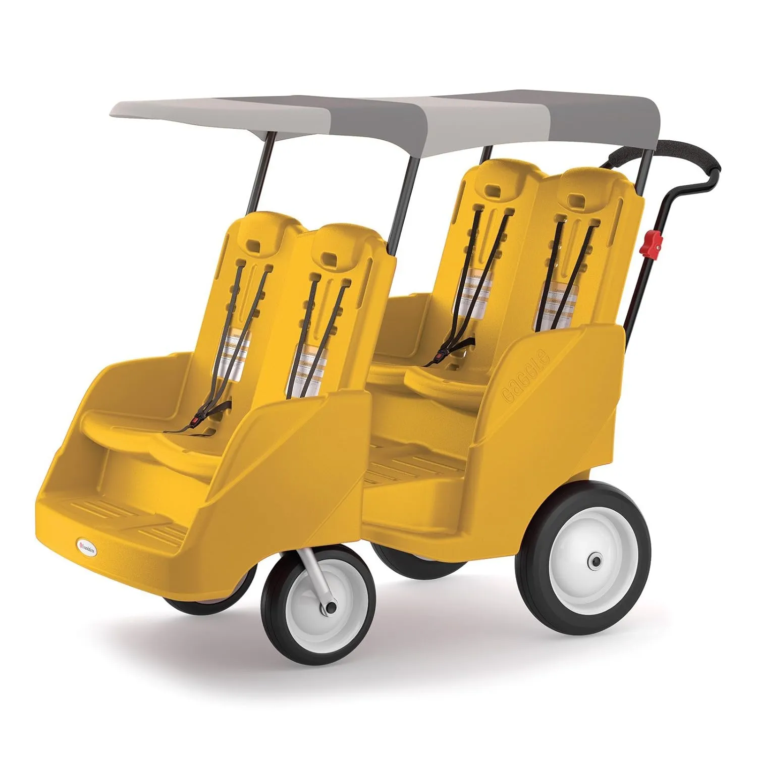 Foundations Gaggle 4 Buggy Fabric Canopy, UV & Rain Protection, Extends Over Front Seat for Full Protection of All Riders, Steel Pipe Frame for Durability (Two-Toned Gray)