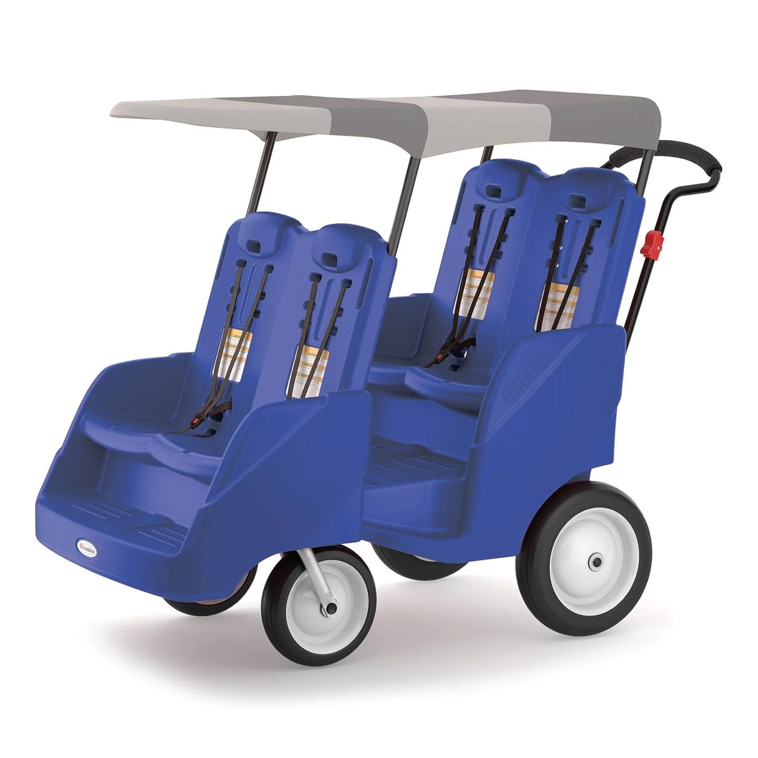 Foundations Gaggle 4 Buggy Fabric Canopy, UV & Rain Protection, Extends Over Front Seat for Full Protection of All Riders, Steel Pipe Frame for Durability (Two-Toned Gray)