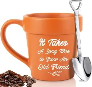 Friend Gifts For Women Birthday, Christmas Gifts for Friends, Friendship Gift for Best Friend Women, Funny Novelty Friend Plant Mug for BFF Old Friends