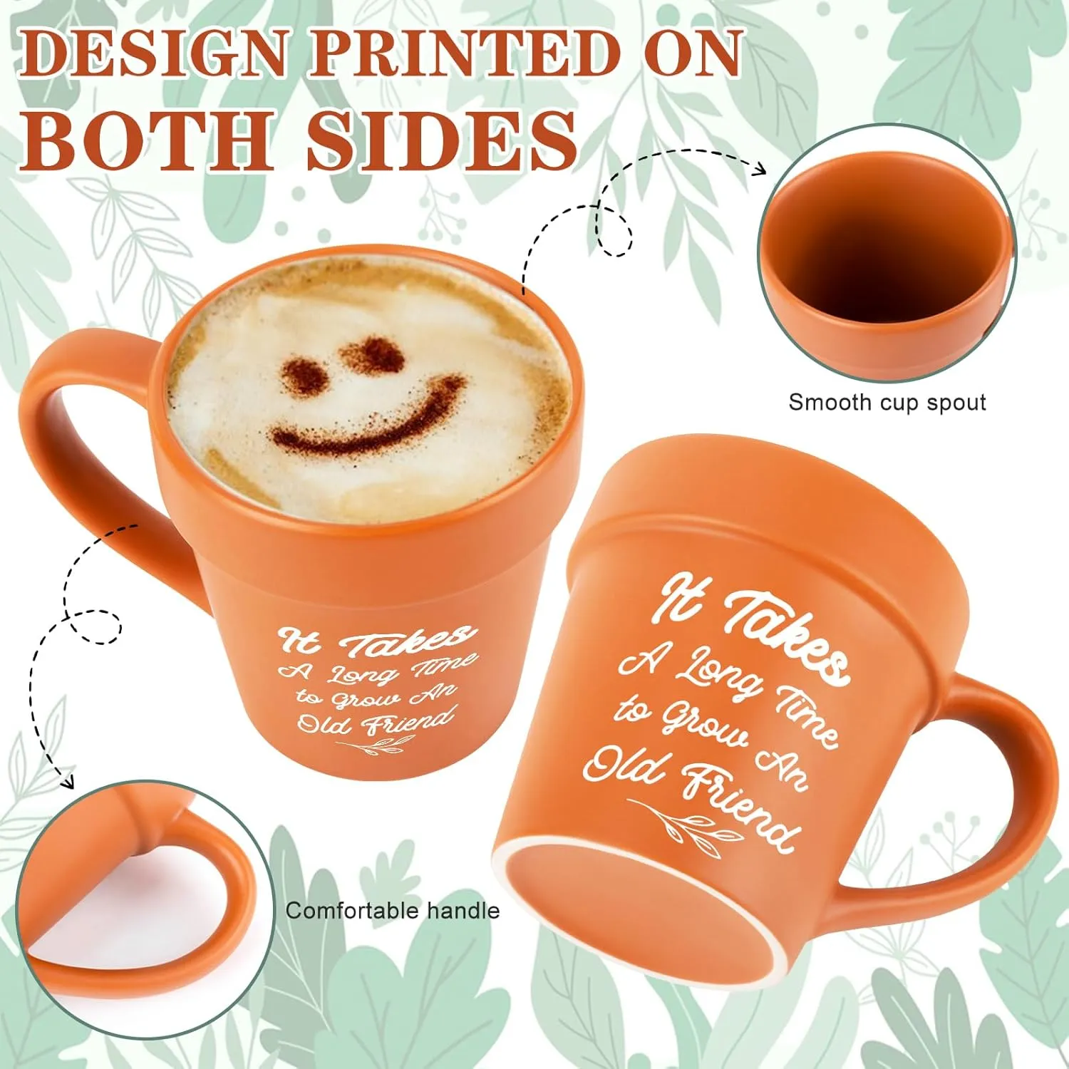 Friend Gifts For Women Birthday, Christmas Gifts for Friends, Friendship Gift for Best Friend Women, Funny Novelty Friend Plant Mug for BFF Old Friends