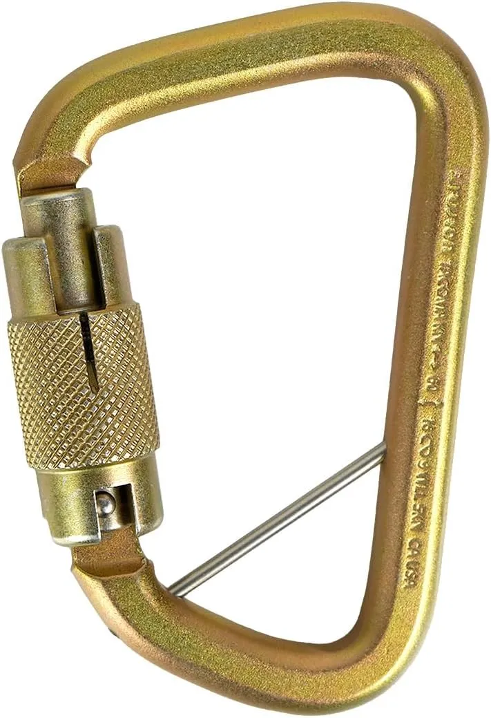 Fusion Climb Tacoma Steel Triple Lock with Key Nose Modified D-Shaped Carabiner (FP-9005-TPKHS-BLK)
