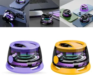 G200 Multifunctional magnetic Bluetooth speaker, Sonic Bright RGB Magnetic speaker, Mini Portable Cell Phone Stand Wireless Speakerith Multi-RGB Color Light and, for Metal Surface Room,Bike,Car(Set 2)