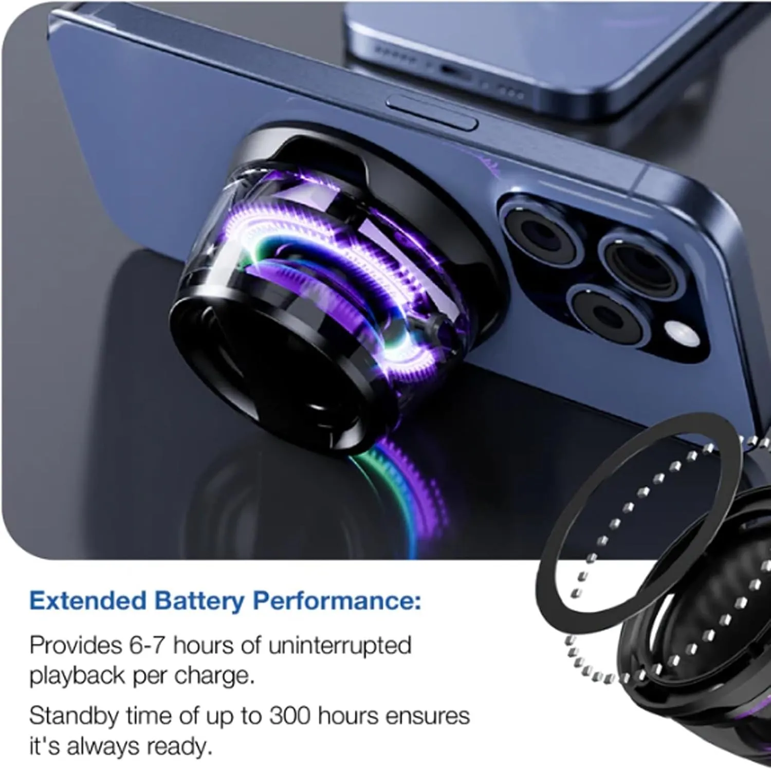 G200 Multifunctional magnetic Bluetooth speaker, Sonic Bright RGB Magnetic speaker, Mini Portable Cell Phone Stand Wireless Speakerith Multi-RGB Color Light and, for Metal Surface Room,Bike,Car(Set 2)