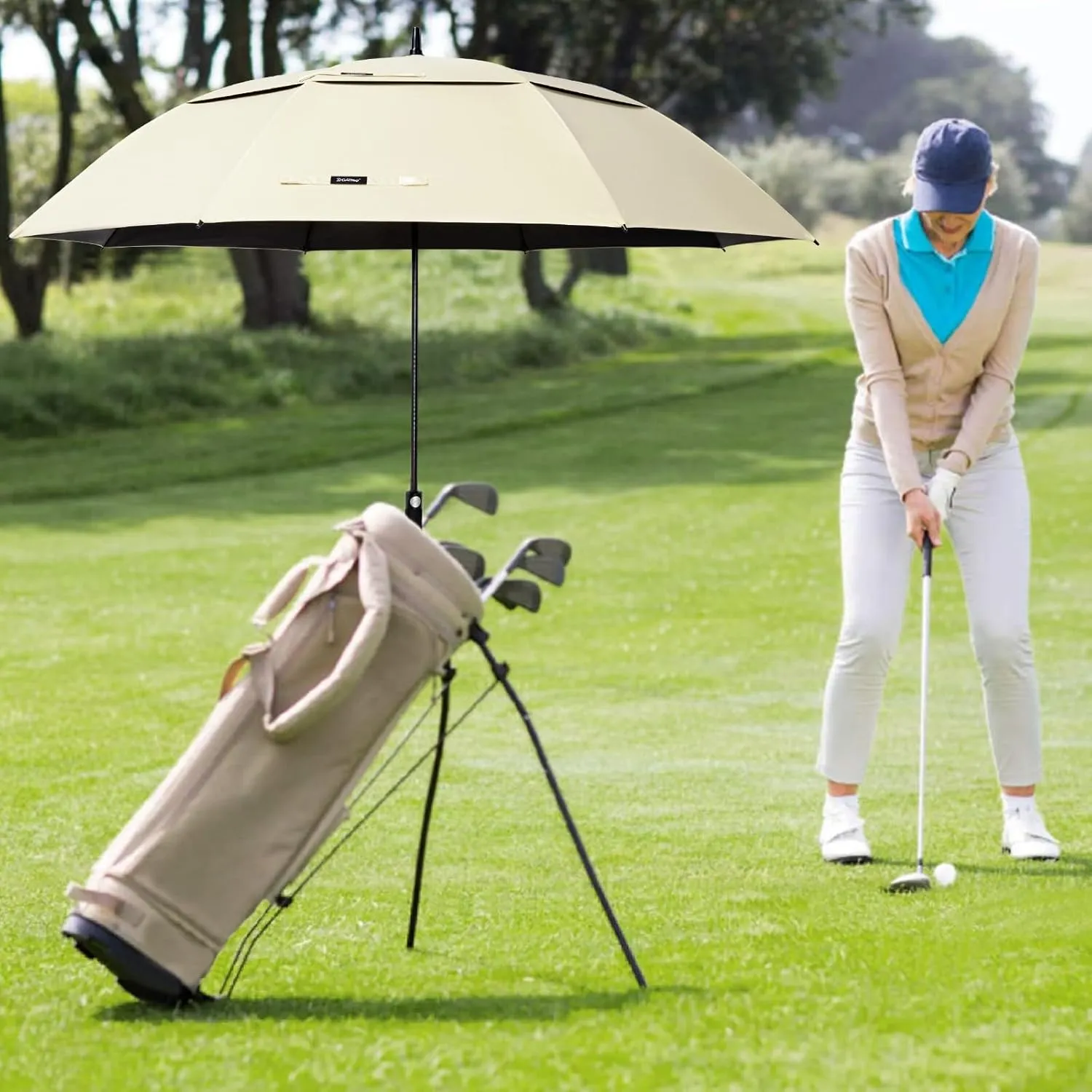 G4Free 47/54/62/68 Inch UV Protection Golf Umbrella Auto Open Vented Double Canopy Oversize Extra Large Windproof Sun Rain Umbrellas
