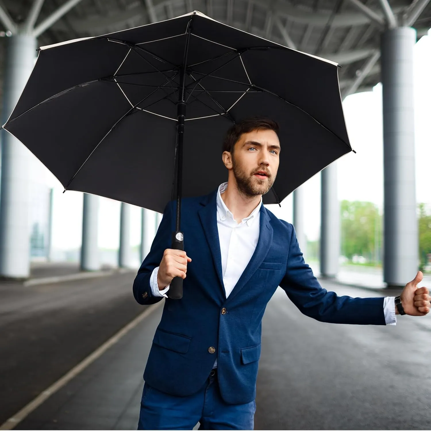 G4Free 47/54/62/68 Inch UV Protection Golf Umbrella Auto Open Vented Double Canopy Oversize Extra Large Windproof Sun Rain Umbrellas