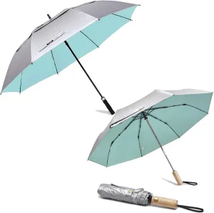G4Free 47" Stick Golf Umbrella   46" UV Protection Travel Umbrella, Windproof with UPF 50  for Sun & Rain，Automatic open and Close, for Women Men, outdoor, travel