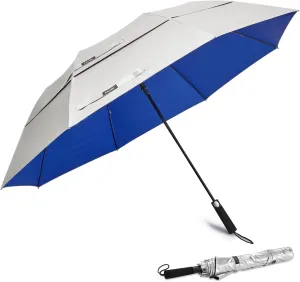 G4Free 62 Inch Portable UV Protection Large Golf Umbrella, Automatic Open Double Canopy Big Sun Windproof Oversize Sports Umbrella