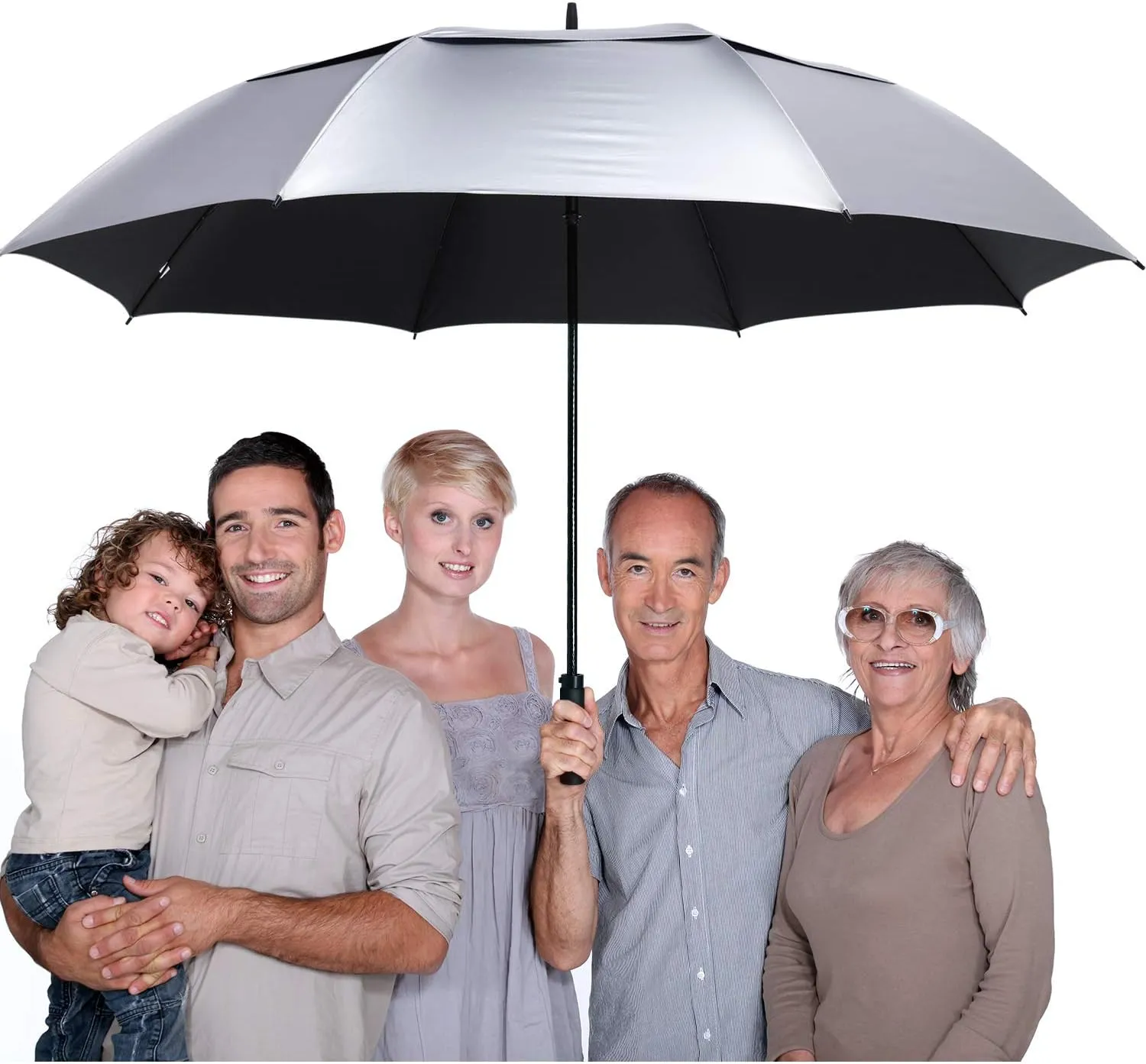 G4Free 72 Inch Huge Golf Umbrella UV Protection Auto Open Windproof Umbrella Oversized Extra Large Vented Double Canopy for Family