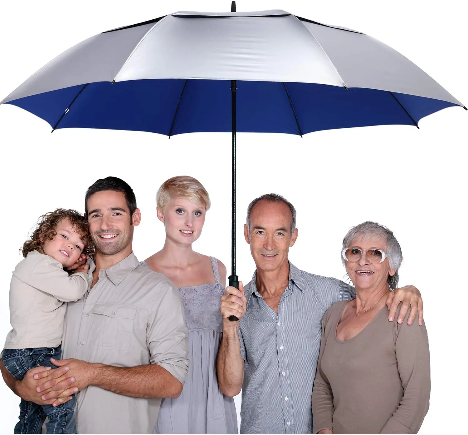 G4Free 72 Inch Huge Golf Umbrella UV Protection Auto Open Windproof Umbrella Oversized Extra Large Vented Double Canopy for Family