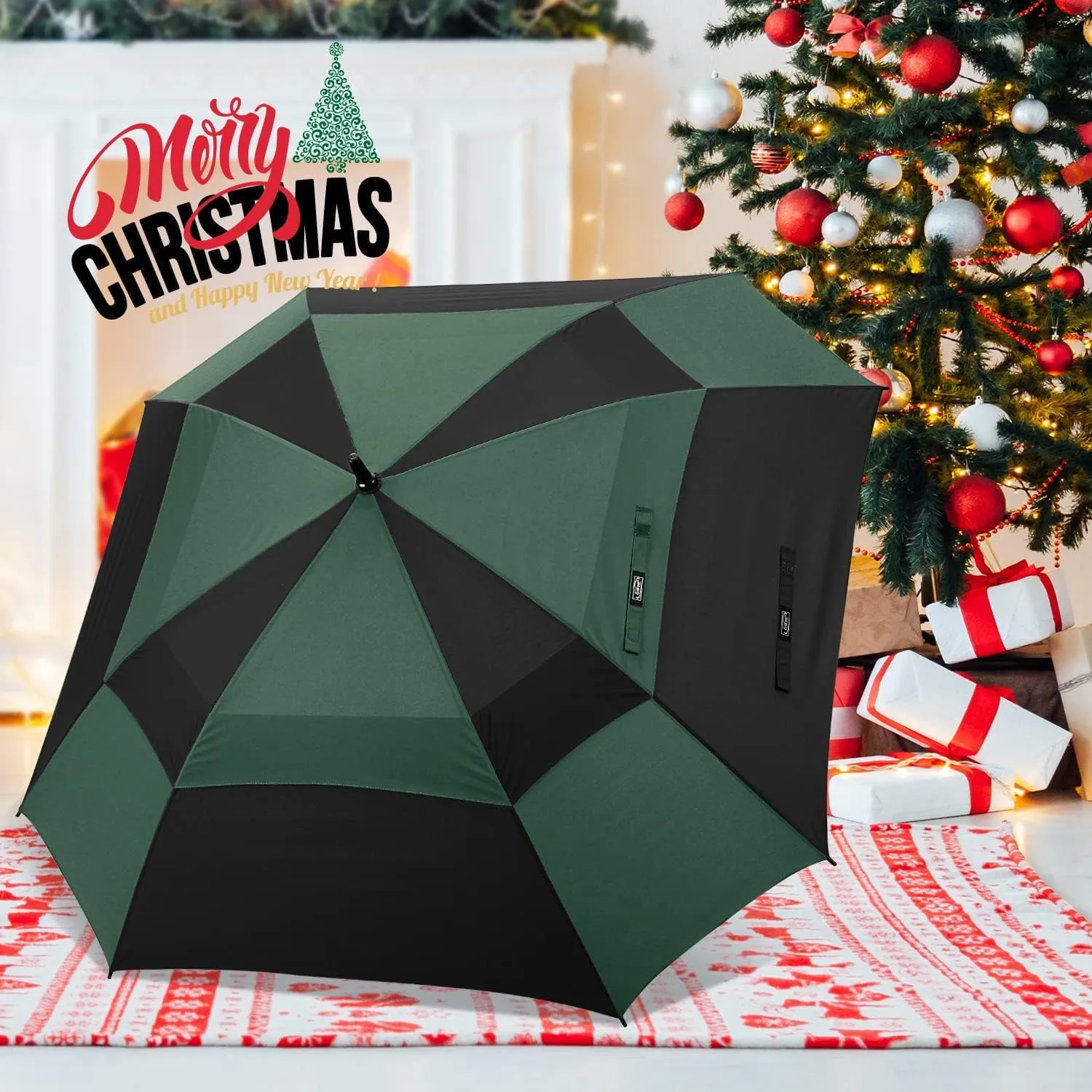 G4Free Extra Large Golf Umbrella 62/68 inch Square Vented Windproof Auto Open Double Canopy Oversized Stick Umbrella