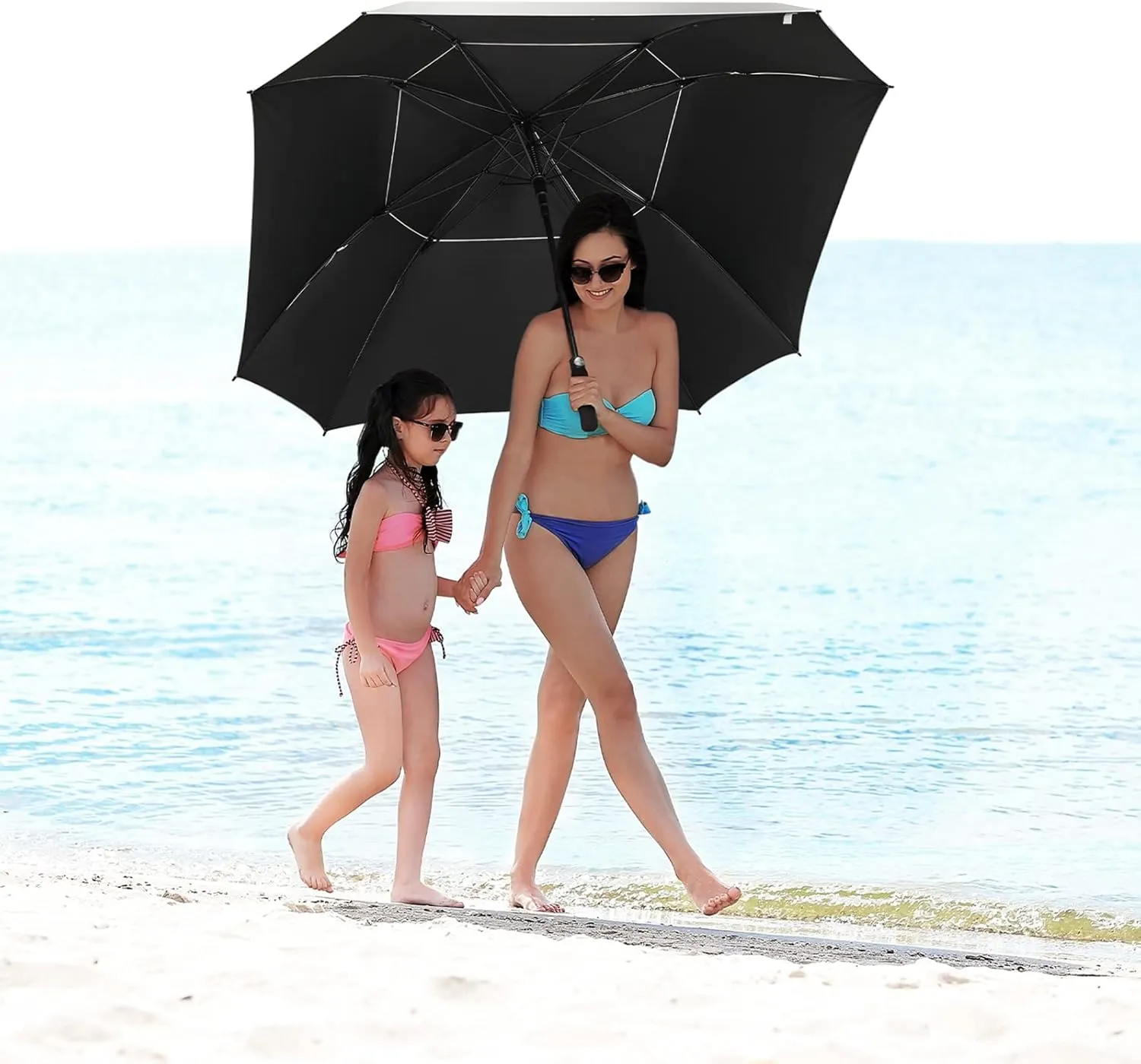 G4Free Extra Large Golf Umbrella 62/68 inch Square Vented Windproof Auto Open Double Canopy Oversized Stick Umbrella