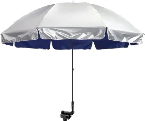 G4Free UPF 50  Universal Clamp On Umbrella Adjustable Outdoor UV Protection Beach Chair Umbrella for Strollers, Wheelchairs, Patio Chairs, and Golf Carts