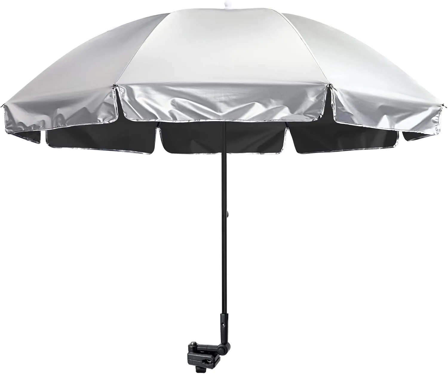 G4Free UPF 50  Universal Clamp On Umbrella Adjustable Outdoor UV Protection Beach Chair Umbrella for Strollers, Wheelchairs, Patio Chairs, and Golf Carts