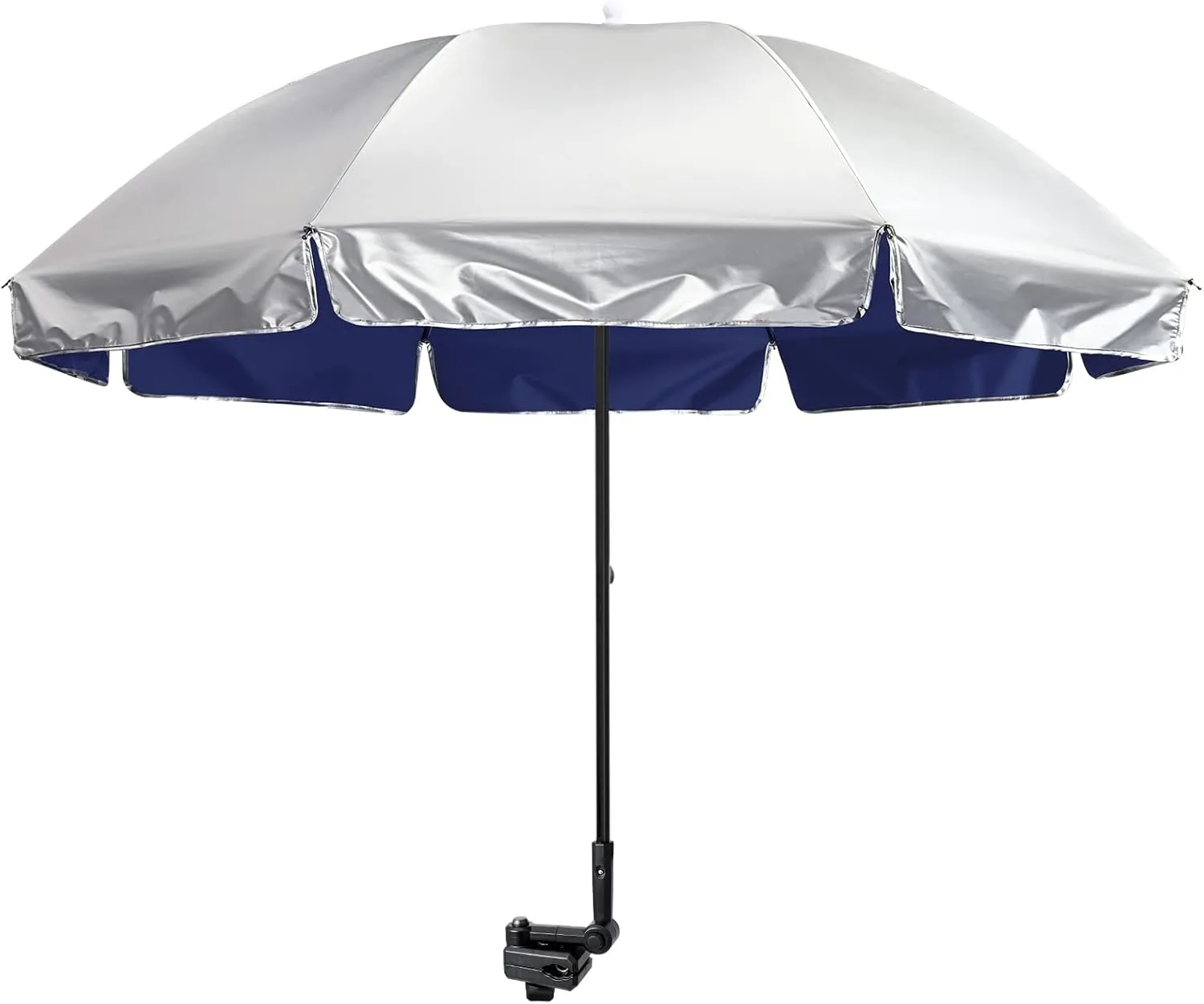 G4Free UPF 50  Universal Clamp On Umbrella Adjustable Outdoor UV Protection Beach Chair Umbrella for Strollers, Wheelchairs, Patio Chairs, and Golf Carts