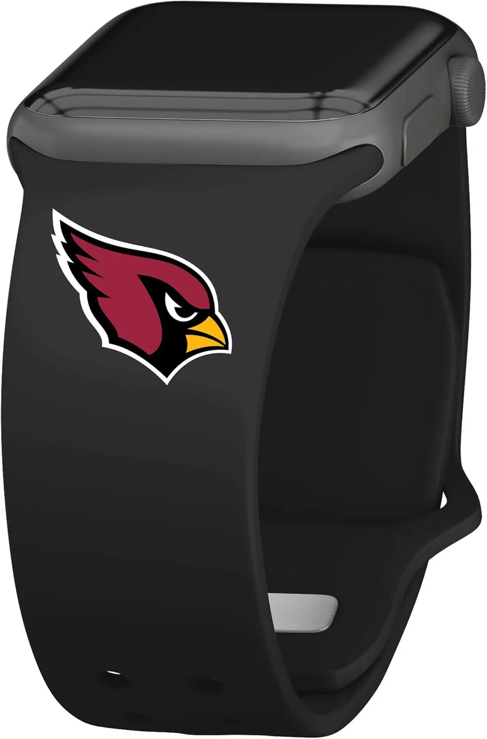Game Time Arizona Cardinals Silicone Watch Band and Case Cover Combo Package Compatible with Apple Watch and AirPods Battery Case (38/40/41mm Black/Black)