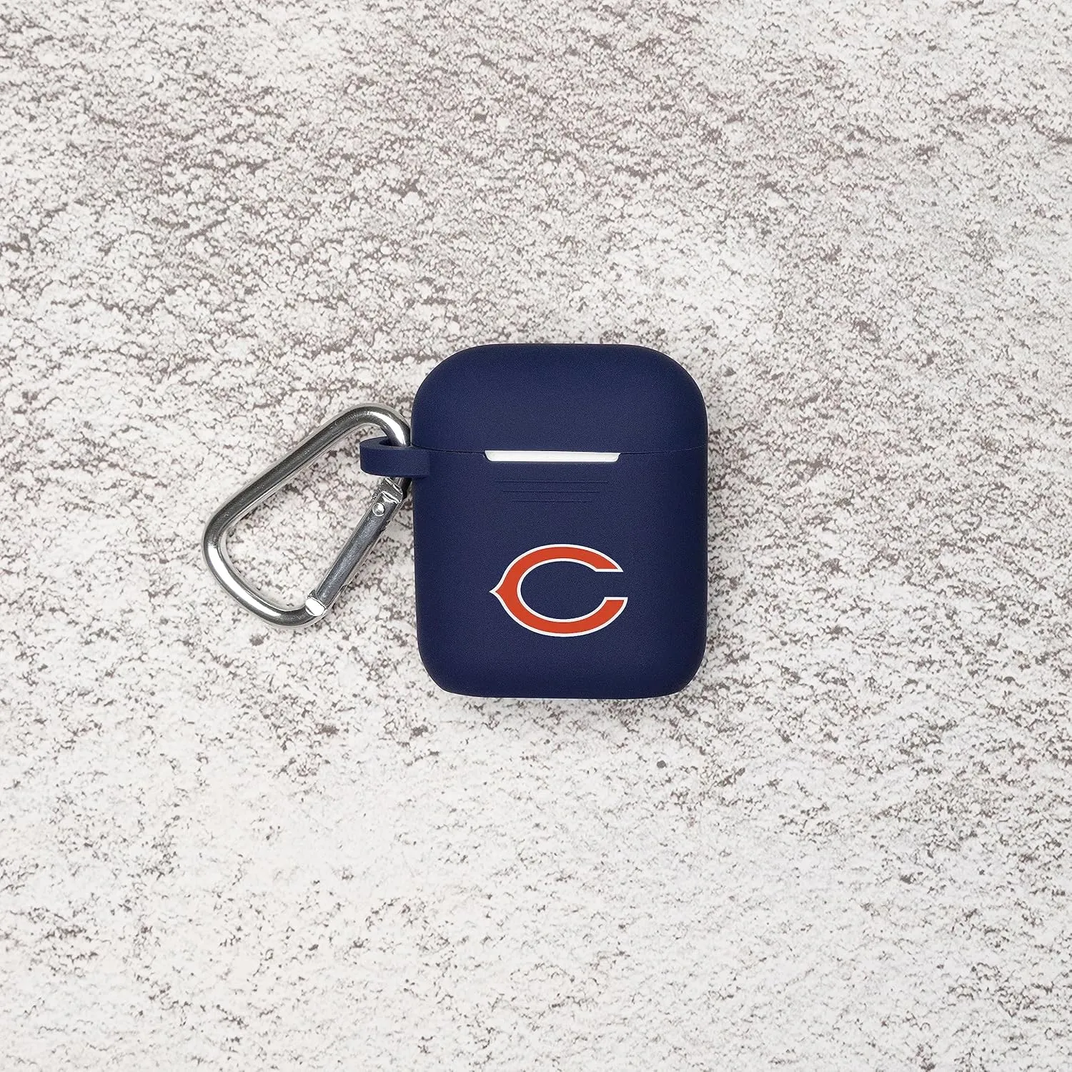Game Time Chicago Bears Silicone Watch Band and Case Cover Combo Package Compatible with Apple Watch and AirPods Battery Case (42/44/45mm Navy/Navy)