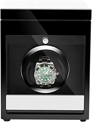 GaRcan Spinner Winding Box Watch Winders - Wooden Watch Storage Case Smart Watches Winder with LED Light Mechanical Watch Automatic Shaker with Access Control Watch Winding Box