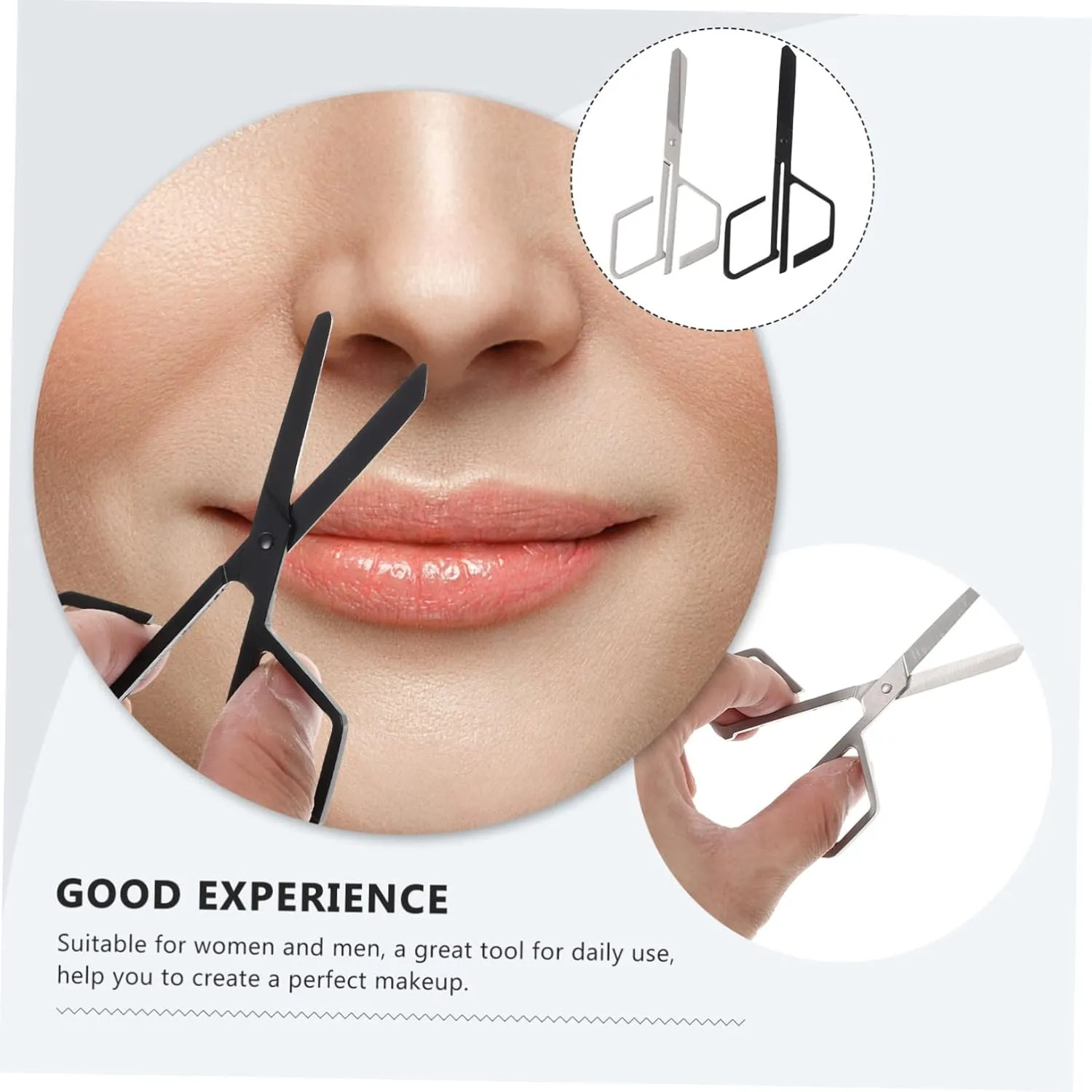 Gatuida 5sets Convenient Nose Hair Remover Small Grooming Scissors Eyebrow Trimming Stainless Steel Safety Scissors 2pcs*5