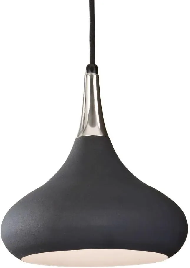 Generation Lighting P1253BK Belle Medium One-Light Pendant Hanging Modern Fixture, Black Finish