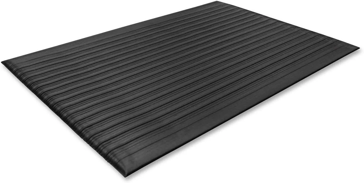 Genuine Joe Air Step Anti-Fatigue Black Mat, 36" L x 24" W