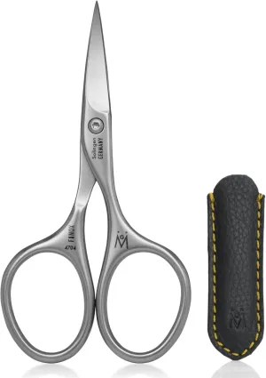 GERMANIKURE Professional Nail Cutter Scissors - FINOX Stainless Steel Nail Scissors - Curved for Nail Tips - Manicure Tools in Leather Case - Ethically Made in Solingen Germany - 4704