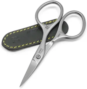 GERMANIKURE Professional Nail Cutter Scissors - FINOX Stainless Steel Nail Scissors - Curved for Nail Tips - Manicure Tools in Leather Case - Ethically Made in Solingen Germany - 4704