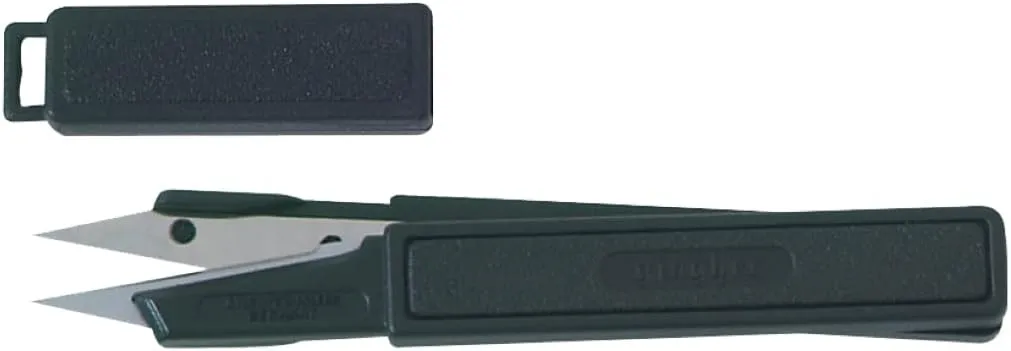Gingher Featherweight Thread Clippers - 4" Stainless Steel Snips - Sharp Thread Puller with Protective Cap for Crafts - Black