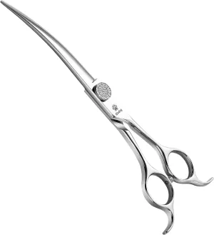 GLADOG 7" Curved Dog Grooming Scissors - Professional 9CR Curved Dog Shears with Diamond Pivot Nut, Perfect for Contouring and Shaping, Curv Grooming Scissor for Dogs, Dogs Scissors for Grooming