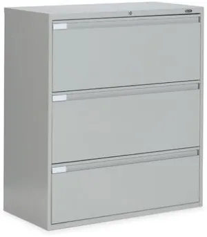 Global Total Office 9336P-3F1H 36" W Three-Drawer Lateral File Finishes: Light Grey