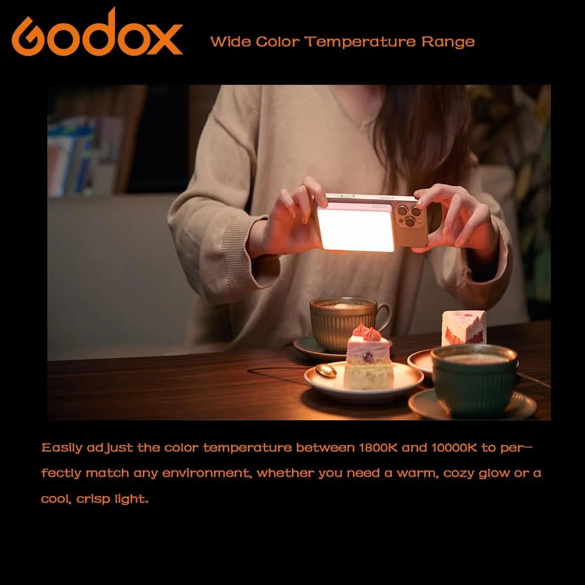 Godox MA5R Full-Color LED Light, Magnetic Charging Selfie Light CRI95 TLCI97, CCT 1800K-10000K,14 Fx Modes,HSI Adjustment,NFC/Bluetooth Connectivity,GM Adjust, 0%-100% Adjust, forYouTube/TikTok etc.
