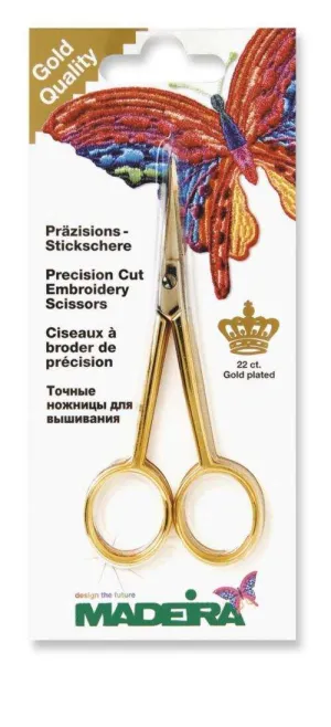 Gold Plated Curved Scissors - Madeira