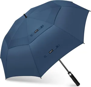Golf Umbrella 51/56/62/68 Inch - Large Umbrellas Windproof Automatic Open- Heavy Duty Umbrella Double Canopy - Golf Push Cart Umbrella for Mens Women