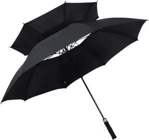 Golf Umbrella Automatic Opening Large Waterproof Gift Sturdy Heavy Duty Double Canopy Vented Umbrella Windproof for Outdoor