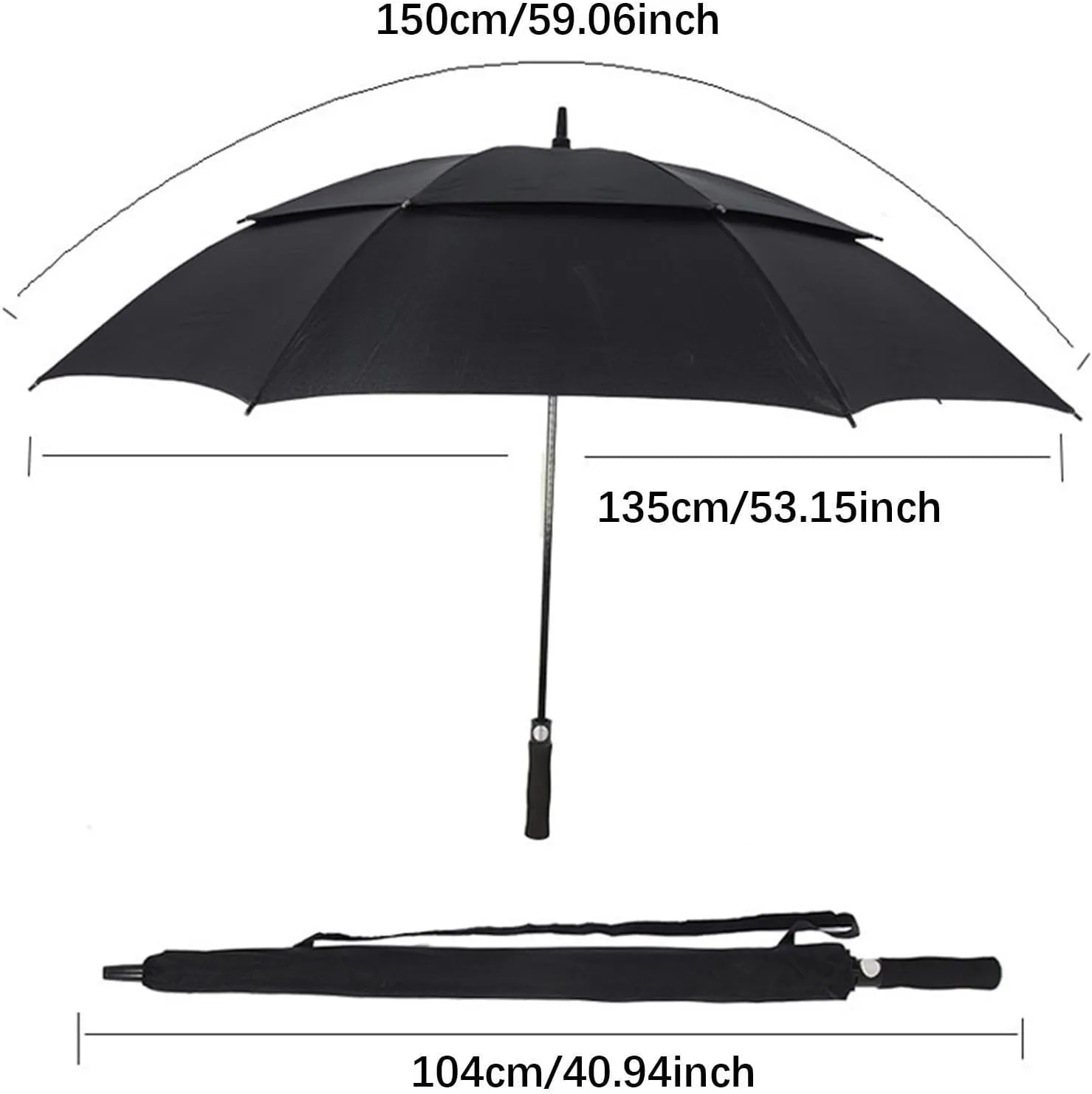 Golf Umbrella Automatic Opening Waterproof Gift Windproof Double Canopy Vented Umbrella for Outdoor Doorman Sports Travel