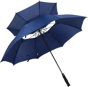 Golf Umbrella Double Canopy Vented Umbrella Sturdy Large Gift Auto Open Windproof for Sports Family Travel Outdoor Doorman